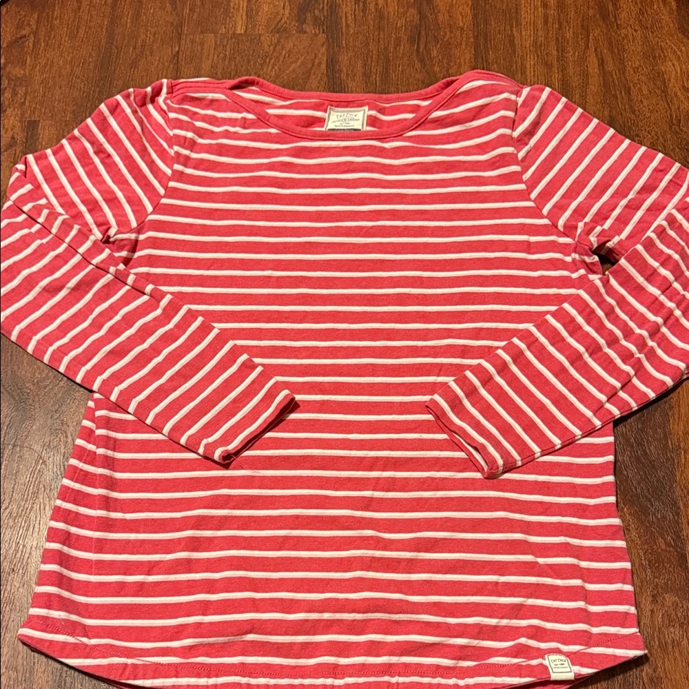 Fat Face Red and White Striped Shirt